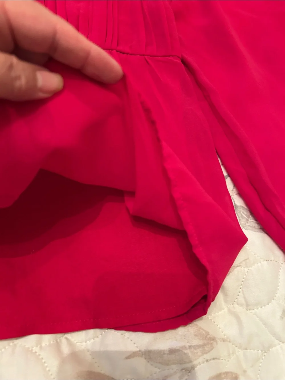 Abercrombie & Fitch Bright Pink Square-Neck Peasant Blouse